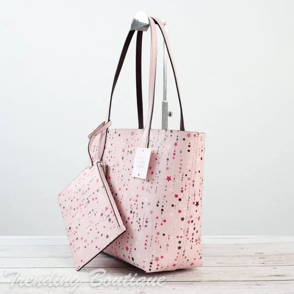 NWT Kate Spade Twinkle Printed Small Reversible Tote Shoulder Bag in Pink Multi - Picture 6 of 10